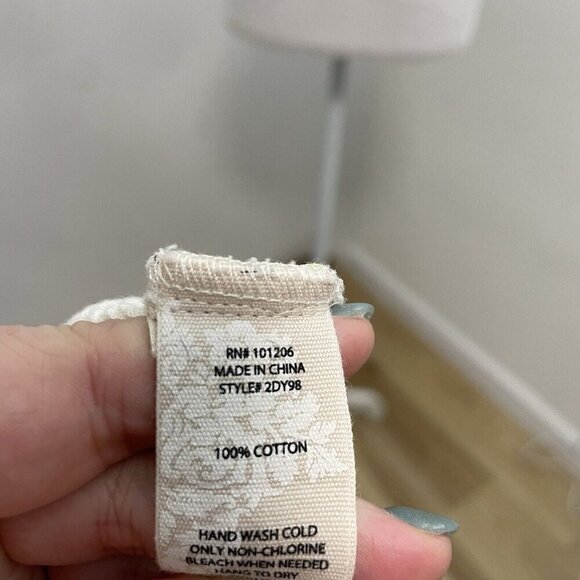 Soft Surroundings Slub Cotton Gauze Stripe Button Down Shirt Beachy size Large - Picture 9 of 9